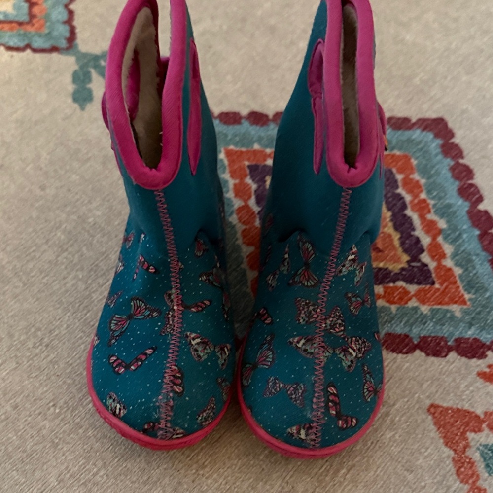 Bogs Kids Boots Teal and Pink